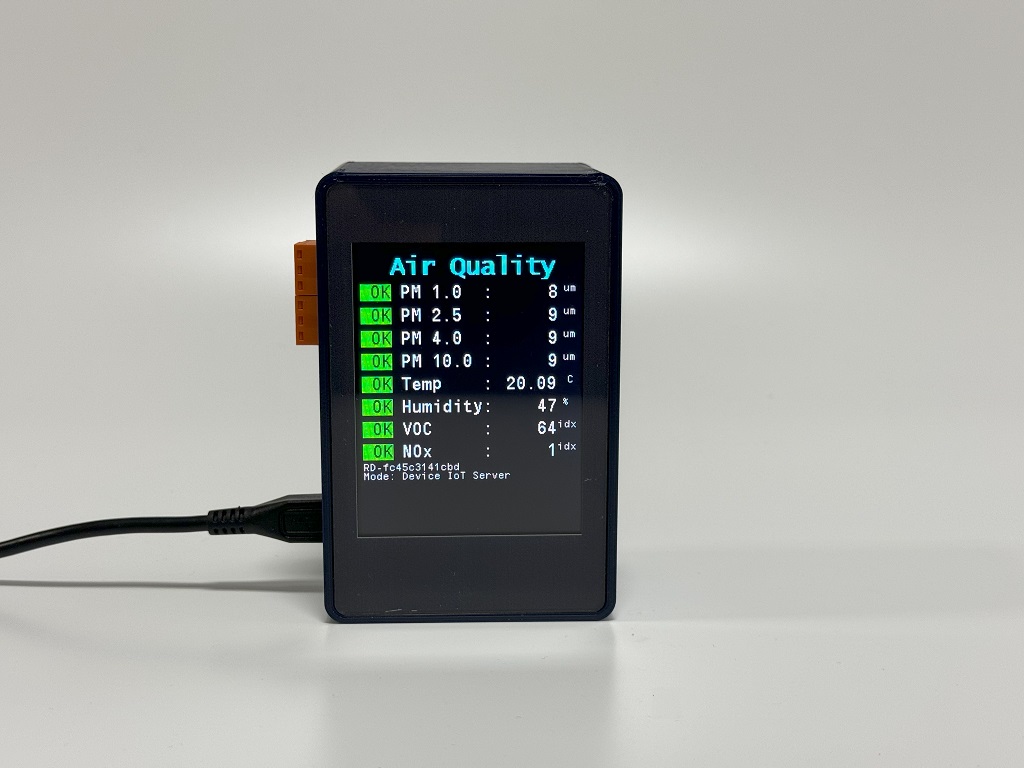 Assembled room monitor node in enclosure